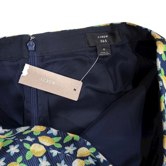 NWT J.Crew Jacquard Lemon Print Trumpet Skirt - Picture 5 of 5